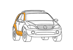 покраска кузова mercedes gls